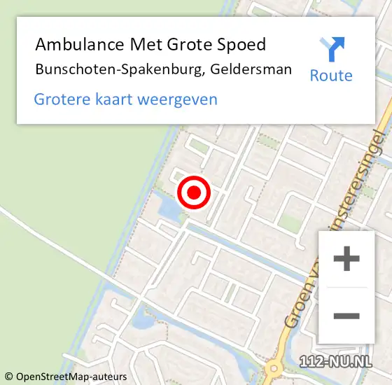 Locatie op kaart van de 112 melding: Ambulance Met Grote Spoed Naar Bunschoten-Spakenburg, Geldersman op 18 mei 2016 22:40