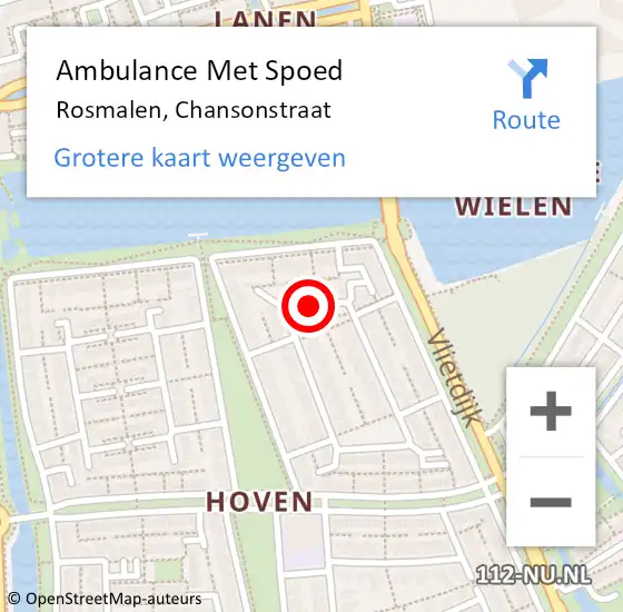 Locatie op kaart van de 112 melding: Ambulance Met Spoed Naar Rosmalen, Chansonstraat op 19 mei 2016 07:06