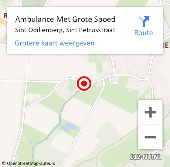 Locatie op kaart van de 112 melding: Ambulance Met Grote Spoed Naar Sint Odilienberg, Sint Petrusstraat op 19 mei 2016 08:31