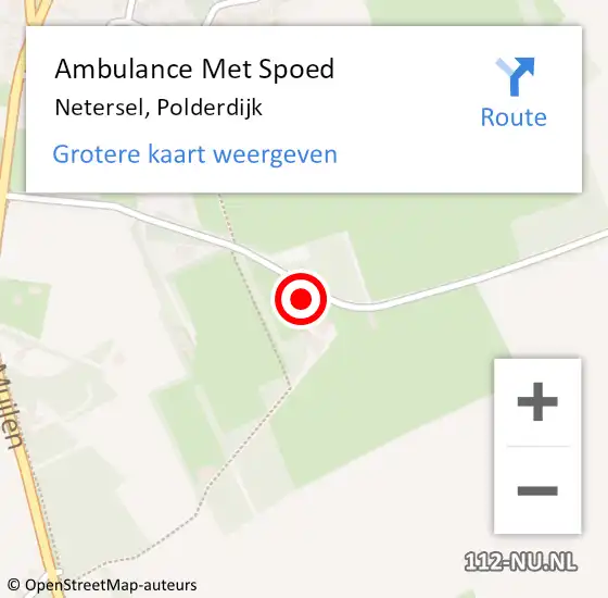 Locatie op kaart van de 112 melding: Ambulance Met Spoed Naar Netersel, Polderdijk op 19 mei 2016 11:02