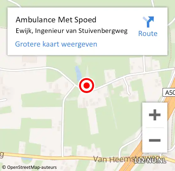 Locatie op kaart van de 112 melding: Ambulance Met Spoed Naar Ewijk, Ingenieur van Stuivenbergweg op 19 mei 2016 11:10