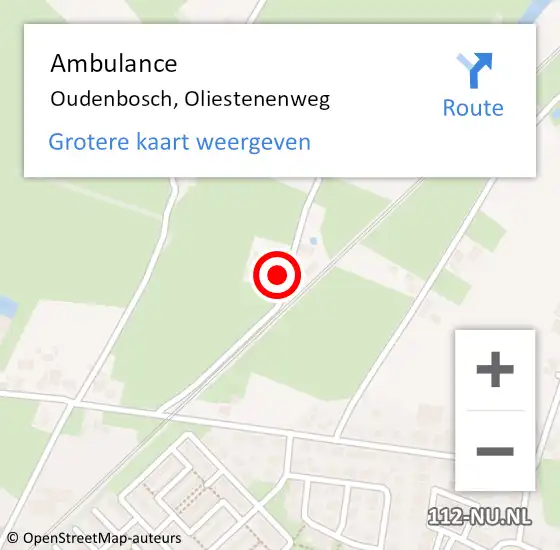 Locatie op kaart van de 112 melding: Ambulance Oudenbosch, Oliestenenweg op 19 mei 2016 12:21