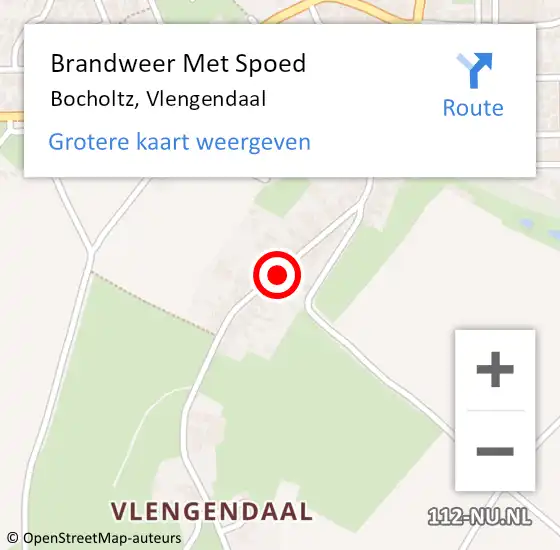 Locatie op kaart van de 112 melding: Brandweer Met Spoed Naar Bocholtz, Vlengendaal op 19 mei 2016 13:38