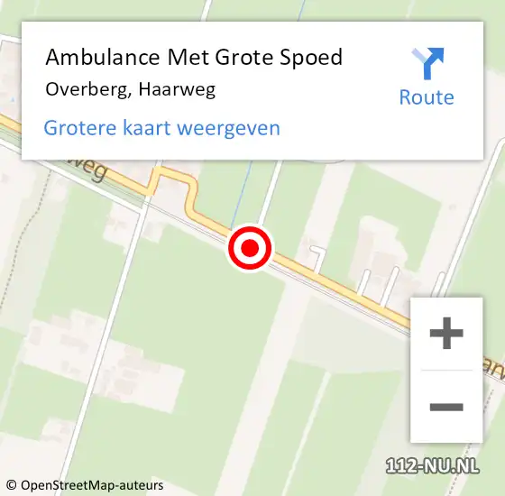 Locatie op kaart van de 112 melding: Ambulance Met Grote Spoed Naar Overberg, Haarweg op 19 mei 2016 15:50