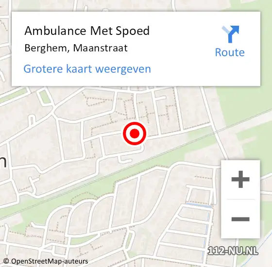 Locatie op kaart van de 112 melding: Ambulance Met Spoed Naar Berghem, Maanstraat op 19 mei 2016 16:27