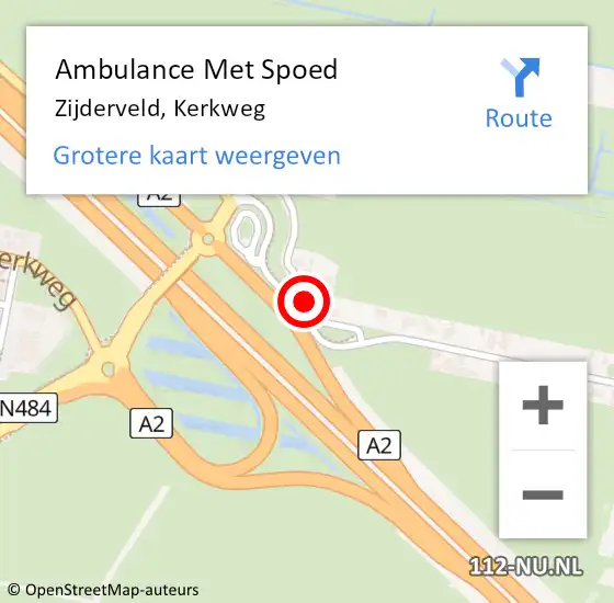 Locatie op kaart van de 112 melding: Ambulance Met Spoed Naar Zijderveld, Kerkweg op 19 mei 2016 18:51