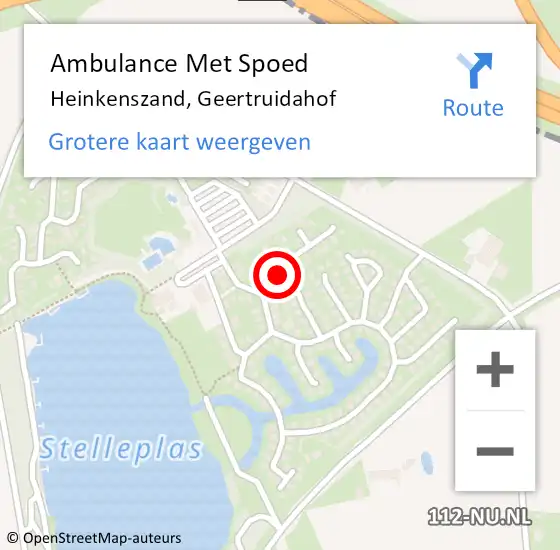 Locatie op kaart van de 112 melding: Ambulance Met Spoed Naar Heinkenszand, Geertruidahof op 19 mei 2016 19:09