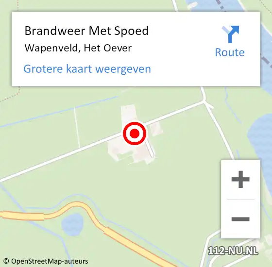 Locatie op kaart van de 112 melding: Brandweer Met Spoed Naar Wapenveld, Het Oever op 19 mei 2016 21:59