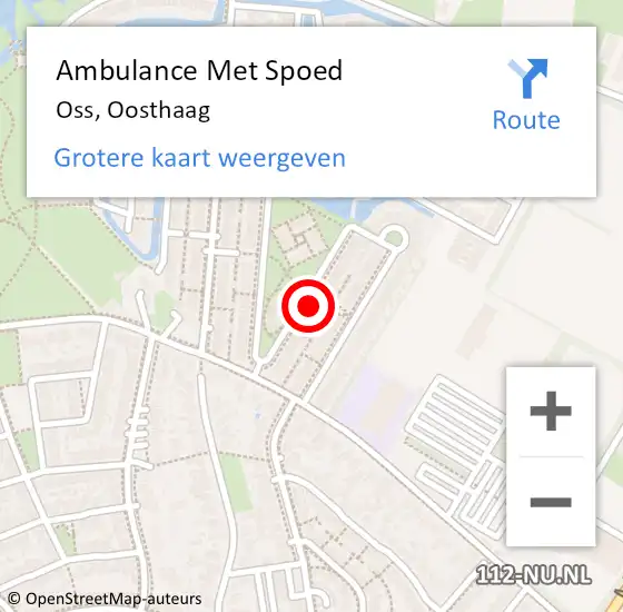 Locatie op kaart van de 112 melding: Ambulance Met Spoed Naar Oss, Oosthaag op 20 mei 2016 00:19