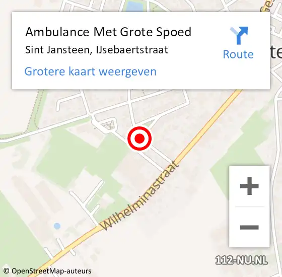 Locatie op kaart van de 112 melding: Ambulance Met Grote Spoed Naar Sint Jansteen, IJsebaertstraat op 20 mei 2016 05:20