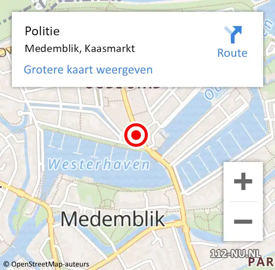 Locatie op kaart van de 112 melding: Politie Medemblik, Kaasmarkt op 20 mei 2016 07:24