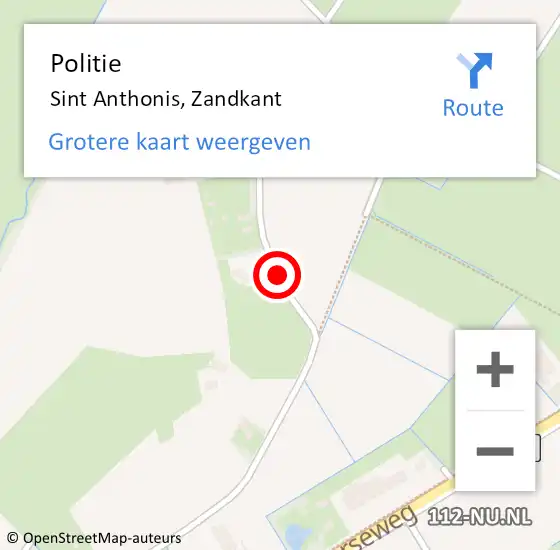 Locatie op kaart van de 112 melding: Politie Sint Anthonis, Zandkant op 20 mei 2016 11:44