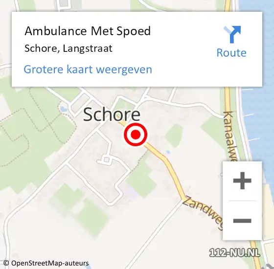 Locatie op kaart van de 112 melding: Ambulance Met Spoed Naar Schore, Langstraat op 20 mei 2016 13:18