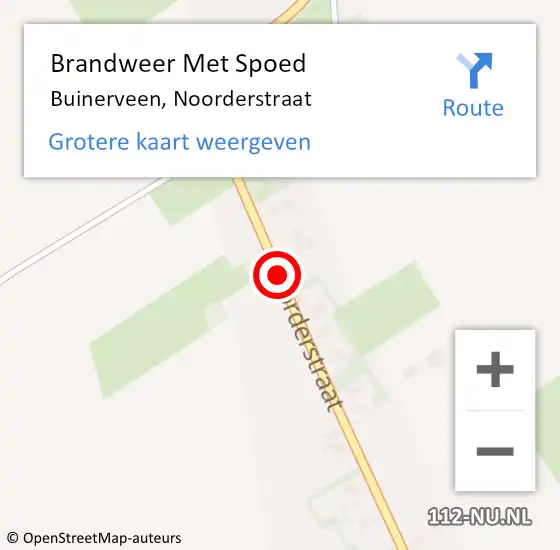 Locatie op kaart van de 112 melding: Brandweer Met Spoed Naar Buinerveen, Noorderstraat op 20 mei 2016 14:02