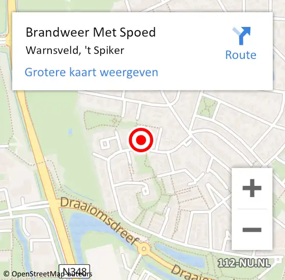 Locatie op kaart van de 112 melding: Brandweer Met Spoed Naar Warnsveld, 't Spiker op 20 mei 2016 15:25