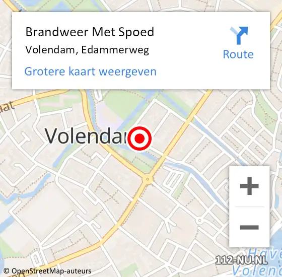 Locatie op kaart van de 112 melding: Brandweer Met Spoed Naar Volendam, Edammerweg op 20 mei 2016 15:38