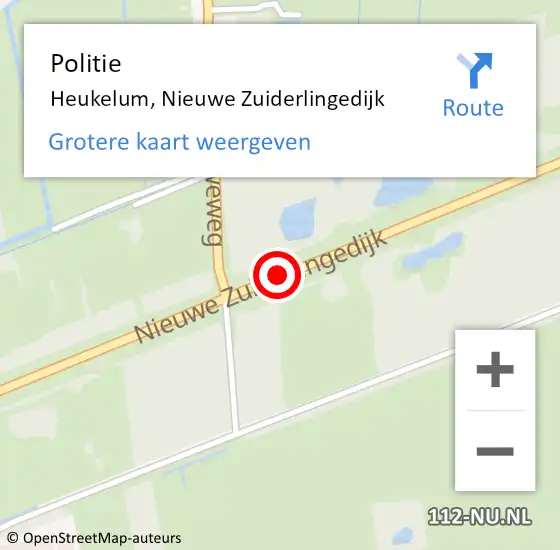 Locatie op kaart van de 112 melding: Politie Heukelum, Nieuwe Zuiderlingedijk op 20 mei 2016 17:30