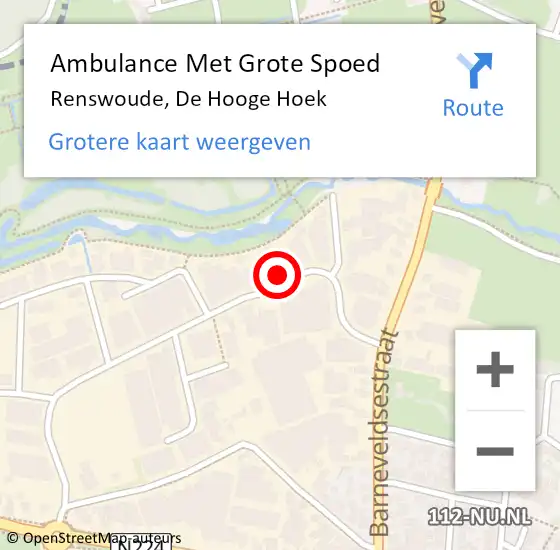 Locatie op kaart van de 112 melding: Ambulance Met Grote Spoed Naar Renswoude, De Hooge Hoek op 20 mei 2016 18:26