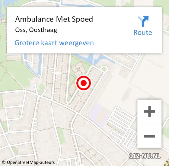 Locatie op kaart van de 112 melding: Ambulance Met Spoed Naar Oss, Oosthaag op 20 mei 2016 20:10