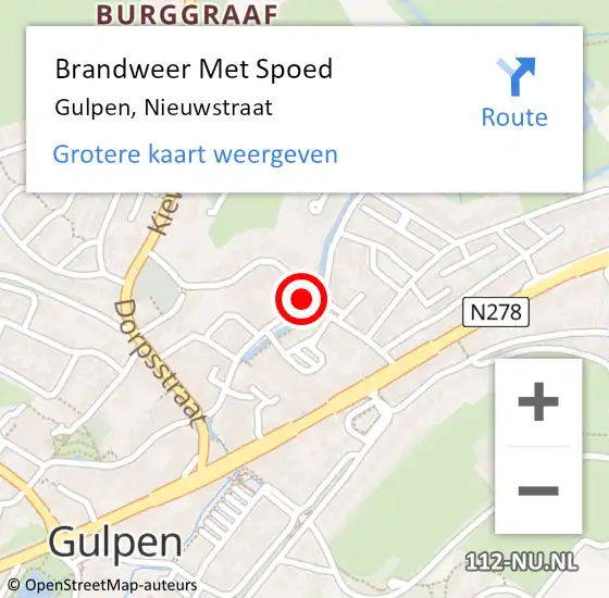 Locatie op kaart van de 112 melding: Brandweer Met Spoed Naar Gulpen, Nieuwstraat op 20 mei 2016 21:30