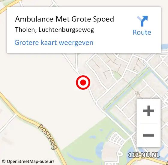 Locatie op kaart van de 112 melding: Ambulance Met Grote Spoed Naar Tholen, Luchtenburgseweg op 20 mei 2016 22:10