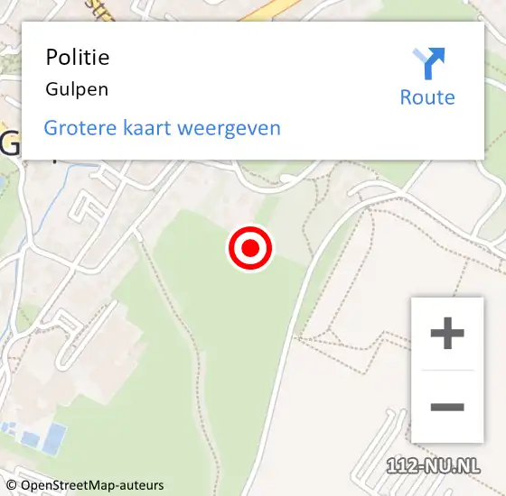 Locatie op kaart van de 112 melding: Politie Gulpen op 20 mei 2016 22:13