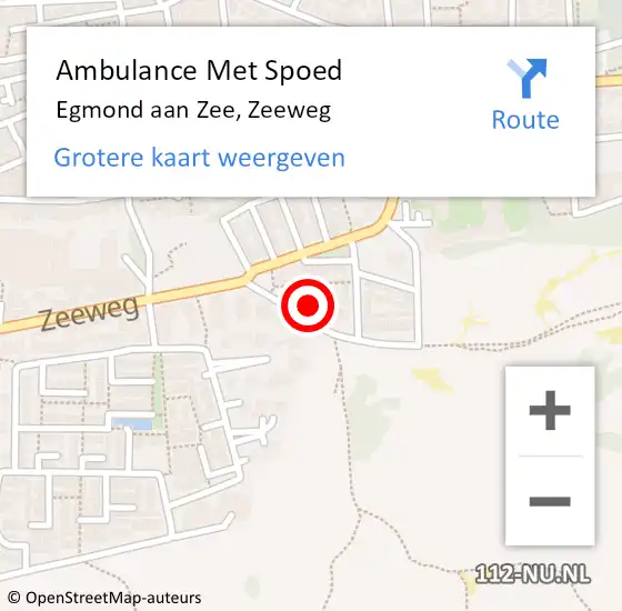 Locatie op kaart van de 112 melding: Ambulance Met Spoed Naar Egmond aan Zee, Zeeweg op 21 mei 2016 03:29