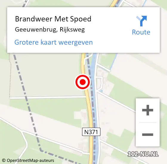 Locatie op kaart van de 112 melding: Brandweer Met Spoed Naar Geeuwenbrug, Rijksweg op 21 mei 2016 06:24