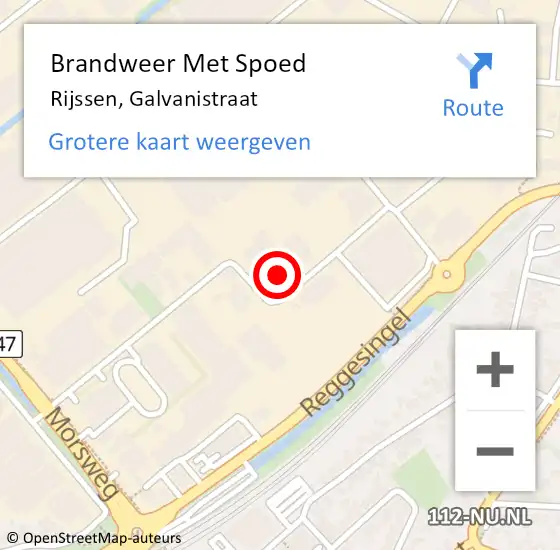 Locatie op kaart van de 112 melding: Brandweer Met Spoed Naar Rijssen, Galvanistraat op 21 mei 2016 08:52