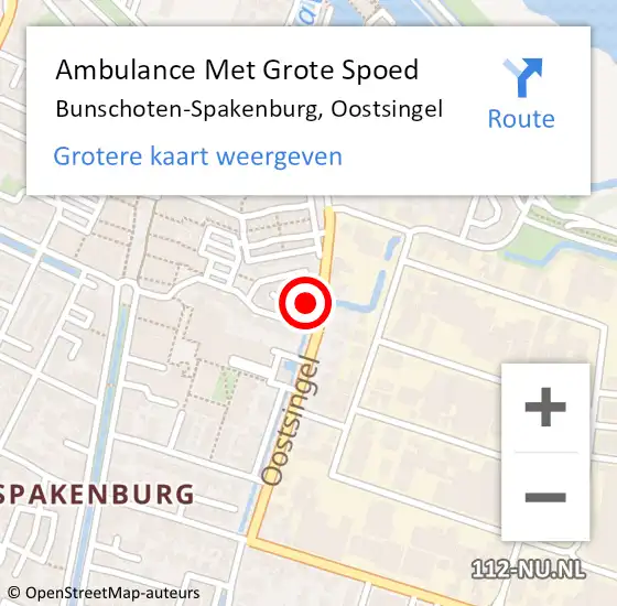 Locatie op kaart van de 112 melding: Ambulance Met Grote Spoed Naar Bunschoten-Spakenburg, Oostsingel op 21 mei 2016 09:46