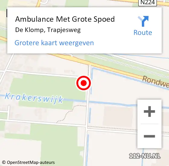 Locatie op kaart van de 112 melding: Ambulance Met Grote Spoed Naar De Klomp, Trapjesweg op 21 mei 2016 10:04