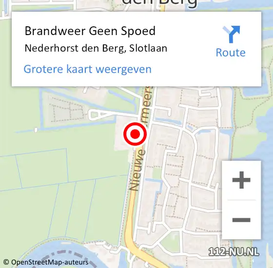 Locatie op kaart van de 112 melding: Brandweer Geen Spoed Naar Nederhorst den Berg, Slotlaan op 21 mei 2016 10:27