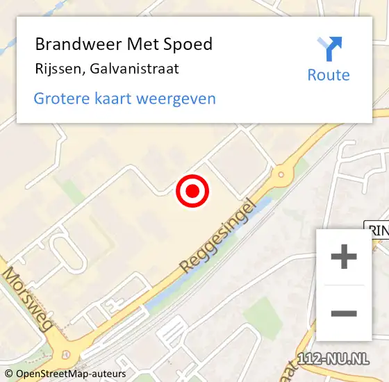 Locatie op kaart van de 112 melding: Brandweer Met Spoed Naar Rijssen, Galvanistraat op 21 mei 2016 12:18