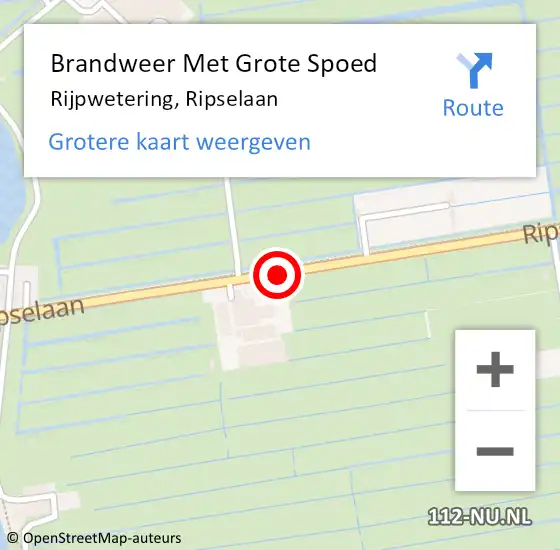 Locatie op kaart van de 112 melding: Brandweer Met Grote Spoed Naar Rijpwetering, Ripselaan op 21 mei 2016 12:18