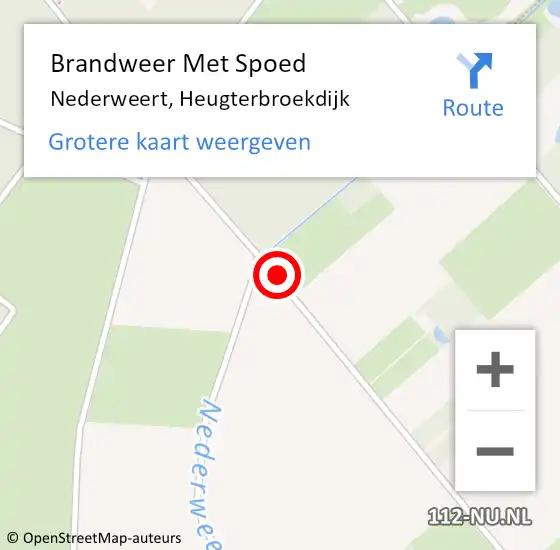 Locatie op kaart van de 112 melding: Brandweer Met Spoed Naar Nederweert, Heugterbroekdijk op 21 mei 2016 13:13