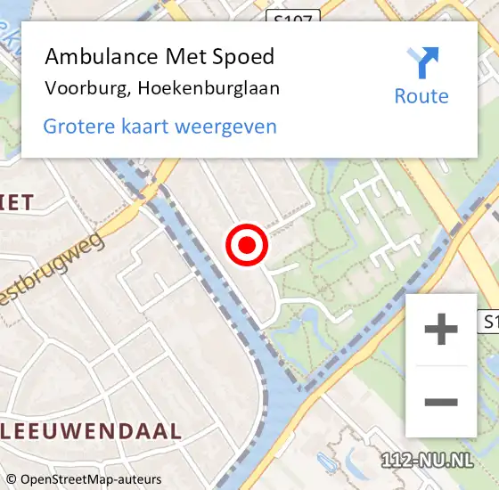 Locatie op kaart van de 112 melding: Ambulance Met Spoed Naar Voorburg, Hoekenburglaan op 21 mei 2016 13:38