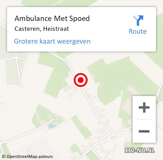 Locatie op kaart van de 112 melding: Ambulance Met Spoed Naar Casteren, Heistraat op 21 mei 2016 14:27