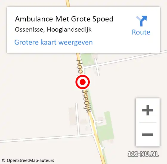 Locatie op kaart van de 112 melding: Ambulance Met Grote Spoed Naar Ossenisse, Hooglandsedijk op 21 mei 2016 14:33