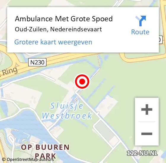 Locatie op kaart van de 112 melding: Ambulance Met Grote Spoed Naar Oud-Zuilen, Nedereindsevaart op 21 mei 2016 15:29