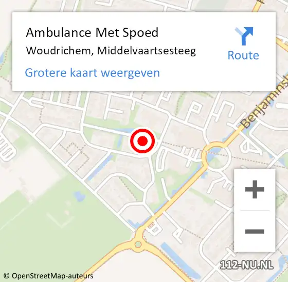 Locatie op kaart van de 112 melding: Ambulance Met Spoed Naar Woudrichem, Middelvaartsesteeg op 21 mei 2016 16:45