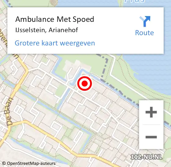 Locatie op kaart van de 112 melding: Ambulance Met Spoed Naar IJsselstein, Arianehof op 21 mei 2016 16:56