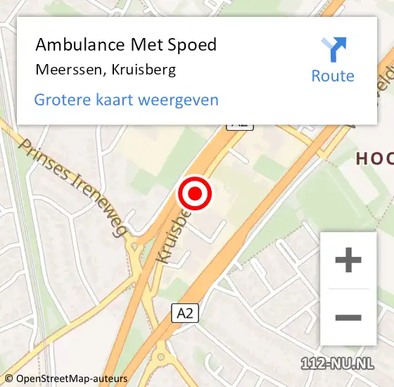 Locatie op kaart van de 112 melding: Ambulance Met Spoed Naar Meerssen, Kruisberg op 21 mei 2016 18:52