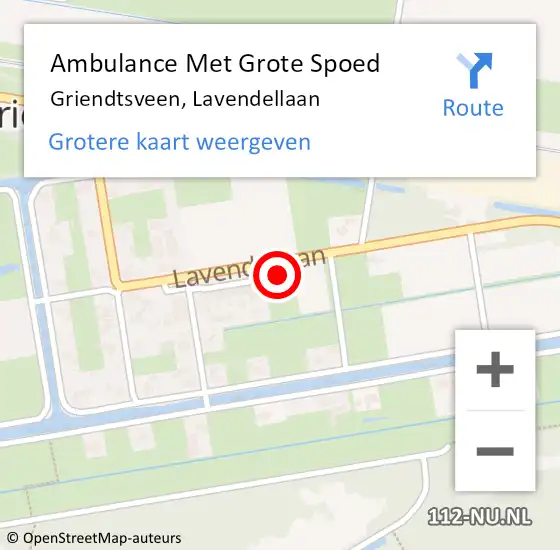 Locatie op kaart van de 112 melding: Ambulance Met Grote Spoed Naar Griendtsveen, Lavendellaan op 15 december 2013 21:09