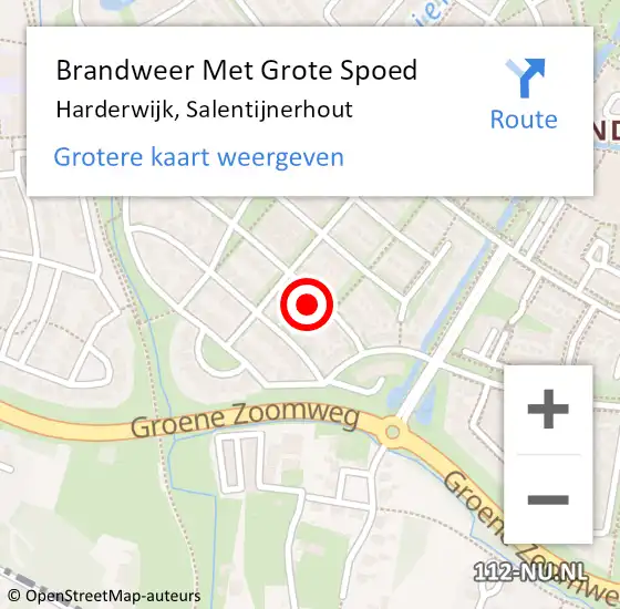 Locatie op kaart van de 112 melding: Brandweer Met Grote Spoed Naar Harderwijk, Salentijnerhout op 21 mei 2016 19:35