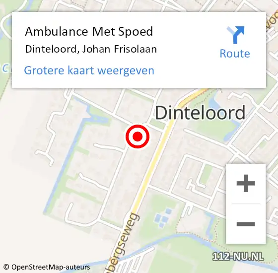 Locatie op kaart van de 112 melding: Ambulance Met Spoed Naar Dinteloord, Johan Frisolaan op 21 mei 2016 19:38