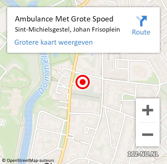 Locatie op kaart van de 112 melding: Ambulance Met Grote Spoed Naar Sint-Michielsgestel, Johan Frisoplein op 21 mei 2016 20:10