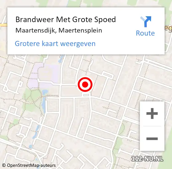 Locatie op kaart van de 112 melding: Brandweer Met Grote Spoed Naar Maartensdijk, Maertensplein op 21 mei 2016 20:48