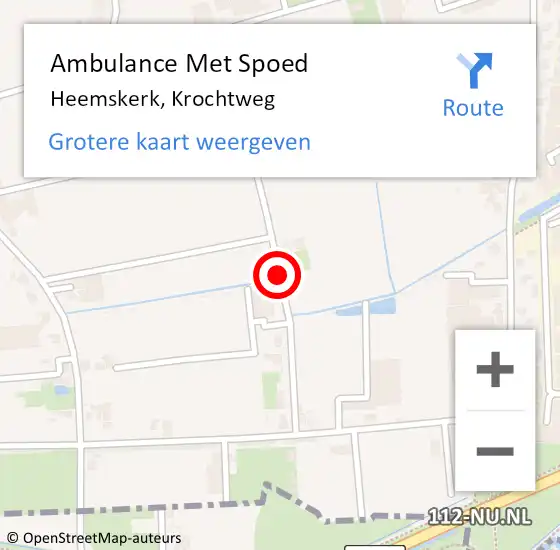 Locatie op kaart van de 112 melding: Ambulance Met Spoed Naar Heemskerk, Krochtweg op 15 december 2013 21:29