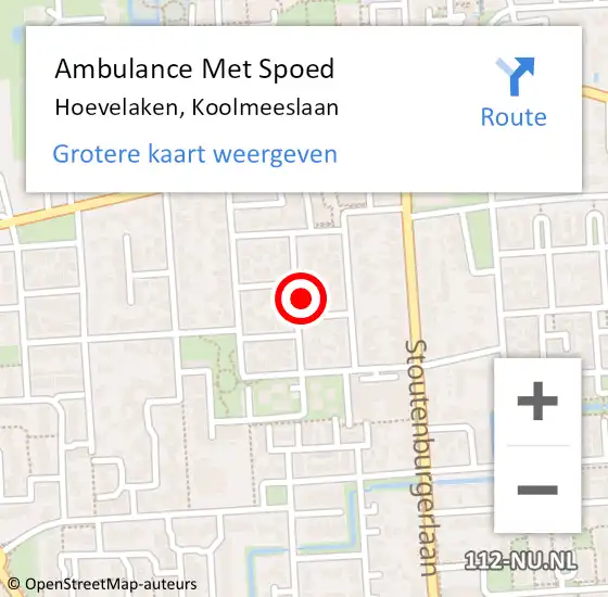 Locatie op kaart van de 112 melding: Ambulance Met Spoed Naar Hoevelaken, Koolmeeslaan op 21 mei 2016 21:01