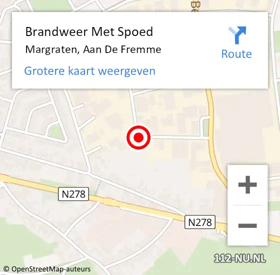 Locatie op kaart van de 112 melding: Brandweer Met Spoed Naar Margraten, Aan De Fremme op 21 mei 2016 23:10